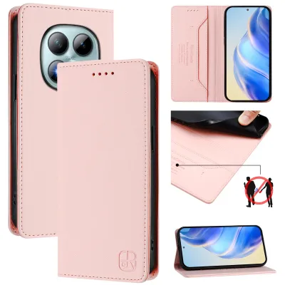 Produktbild von Lederhülle für Xiaomi Redmi Note 15 Pro+ Hülle Flip Brieftasche Kartenfächern Ständer Schutzhülle Pink