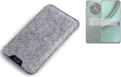 Produktbild von K-S-Trade Filz Handyhülle kompatibel mit Realme Narzo 70x 5G Schutzhülle Filztasche Filz Tasche Case Sleeve Handy Hülle Filzhülle grau