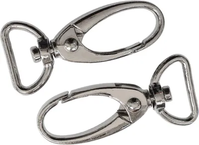 Produktbild von 5 Metall Karabiner Karabinerhaken Metallkarabiner, silbern, verschiedene Größen
