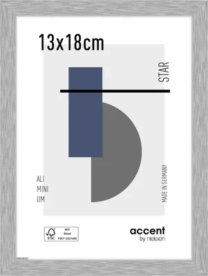 Produktbild von accent by nielsen Aluminium Bilderrahmen Star, 13x18 cm, Struktur Silber Matt