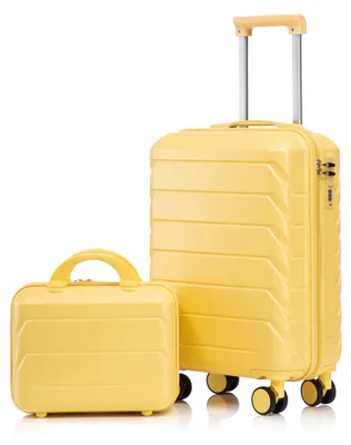 Immagine prodotto di Set di valigie 14/19", valigie rigide con rotelle, serratura a combinazione, include una trousse da viaggio da 14"