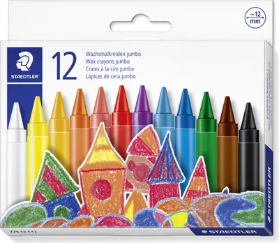 Produktbild von 12 Stück STAEDTLER 229 12 C12 Wachsmalstifte, Jumbo, 12 x 11 mm