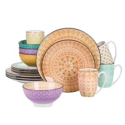 Produktbild von Geschirrset, Porzellan, Elegantes Design, 16-Teilig