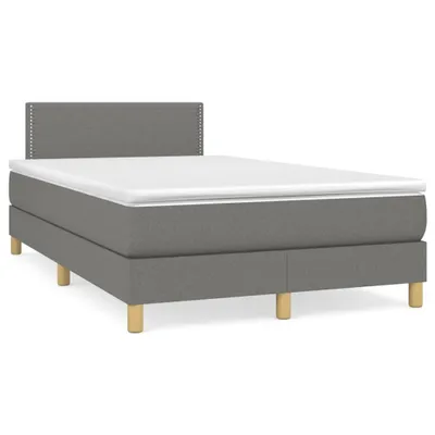 Immagine prodotto di vidaXL Letto a molle con materasso grigio scuro 120x200 cm in tessuto