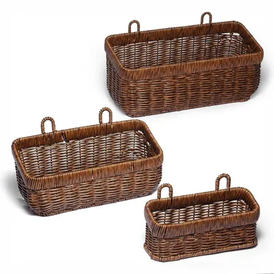 Immagine prodotto di Solidchoice - Set di 3 cesti intrecciati - Organizzatori vintage per bagno e cucina