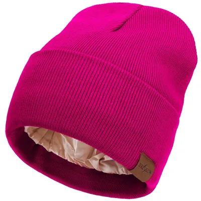 Immagine prodotto di Berretto da lana, unisex, caldo, con fodera in raso, elasticizzato, color rosa, adatto sia per uomo che per donna