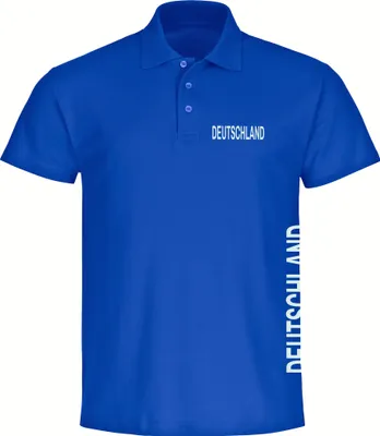 Produktbild von multifanshop Poloshirt - Deutschland - Brust & Seite, blau, Größe S