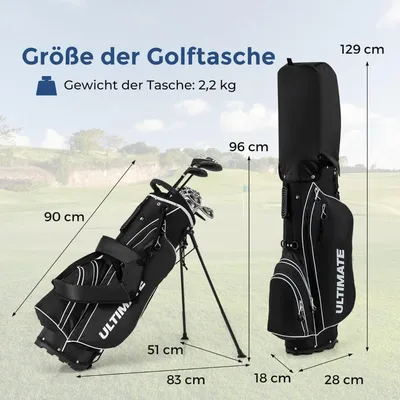 Obrázek produktu pro Kompletní sada golfových holí pro leváky s taškou na stojan