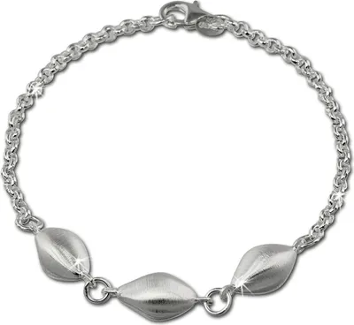 Produktbild von SilberDream 19cm Silberarmband Ellipsen matt silber Damen Armschmuck D2SDA420
