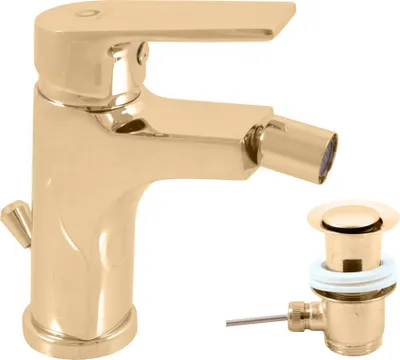 Immagine prodotto di COLORADO - Miscelatore per bidet a parete con scarico, Oro - lucido CO145.0KZ, RAV Slezák