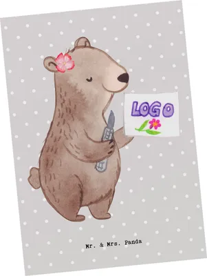Produktbild von Mr. & Mrs. Panda Postkarte Werbetechnikerin Herz - Grau Pastell - Geschenk, Grußkarte, Ansichtskarte, bildkarte, Ansichtskarten, Postkarten