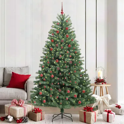 Image de vidaXL Arbre de Noël artificiel pliable avec 300 LED Vert 210 cm
