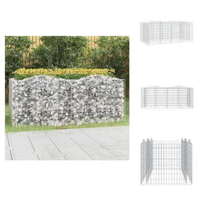 Obrázek produktu pro vidaXL Gabionový záhon s vysokým obloukem 200x100x100 cm Pozinkované železo - Květináče a květináče