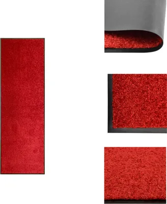 Zdjęcie produktu dla vidaXL Wycieraczka zmywalna czerwona 60x180 cm - Wycieraczki
