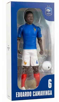 Image de Figurine articulée Équipe de France Camavinga numéro 6, 20 cm, MEGABLEU, Sous licence officielle
