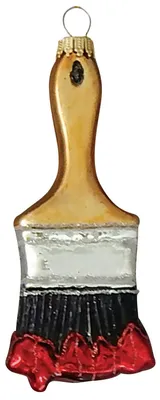 Glas-Weihnachtsbaumanhänger Pinsel rot, 14 cm