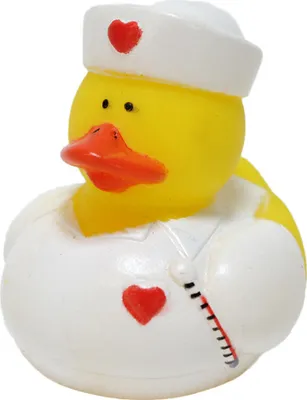 Produktbild von Quietscheente Krankenschwester "Elly" mit Thermometer - ca. 5cm