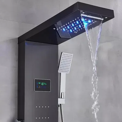 Produktbild von Duschset Duschsystem Regendusche Massage Duschpaneel edelstahl mit Handbrause