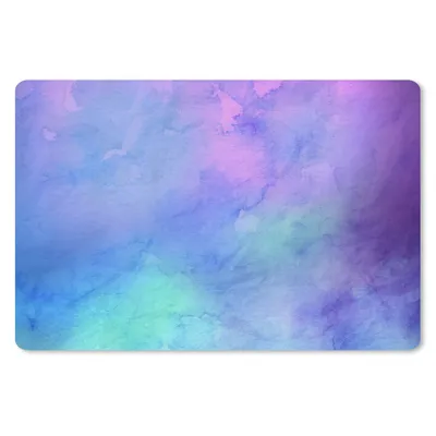 Produktbild von MuchoWow® Schreibtischunterlage Aquarell - Blau - Lila - Grün 60x40 cm - XXL Mauspad - Großes Mauspad