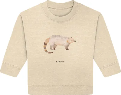 Produktbild von Mr. & Mrs. Panda Organic Baby Pullover Nasenbär 12. - 18. Monat - Natural Raw - Geschenk, Bär, Rüsselbär, Lustige Sprüche, Bullover, Nasenbären
