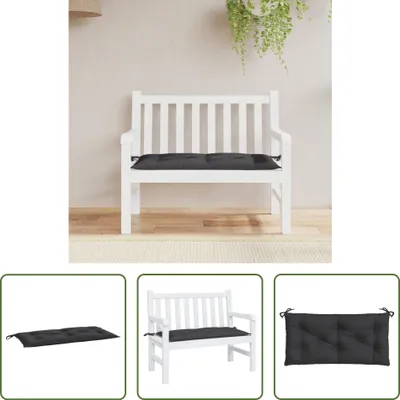 Produktbild von The Living Store Gartenbank-Auflage Schwarz 110x50x7 cm Oxford-Gewebe