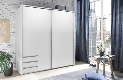 Produktbild von Schwebetürenschrank Kleiderschrank Schiebetürenschrank Schrank "Eugenio III" Weiß