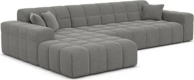 Produktbild von Strukturstoff L-Form Sofa Nivara Grau Links