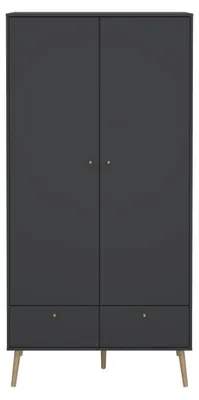 Zdjęcie produktu dla Bodo szafa 200x99x58cm, 2 drzwi, 2 szuflady matowy szary.