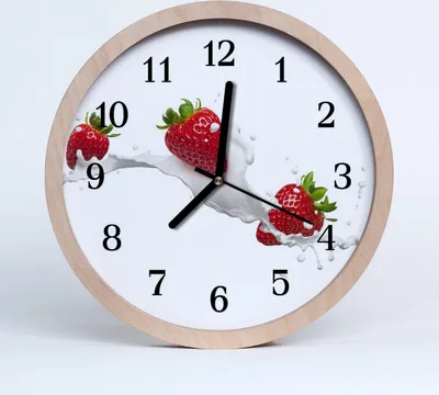 Produktbild von Holzuhr 20fi cm wanduhr - Erdbeer-Frucht