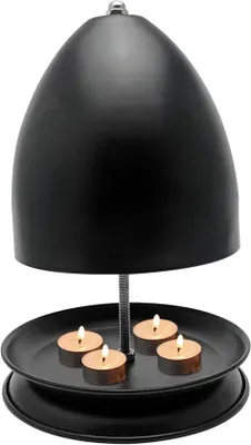 Zdjęcie produktu dla Lampa grzewcza z podwójnym poziomem na świeczki typu tea light, lampa grzewcza w stylu świec, czarna, na wesela, dekoracje stołów, uroczystości, kolacje, urodziny, duże bankiety.
