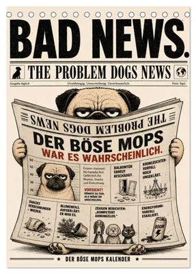 Produktbild von Der böse Mops war es wahrscheinlich. (Tischkalender 2027 DIN A5 hoch), CALVENDO Monatskalender
