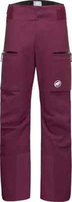 Bordeauxrote Mammut Stoney HS Thermo Pants Herren mit Reißverschlusstaschen und verstärktem Knie- und Beinbereich