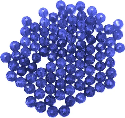 Produktbild von Glasperlen - Typ 'Facettiert' - 100 Stück - 6 mm - Blau
