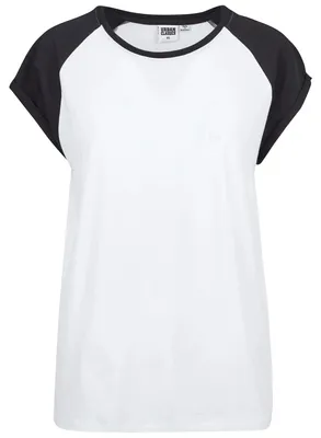 Produktbild von Urban Classics - T-Shirt für Damen Raglanärmel TN770 (S) (Weiß/Schwarz)