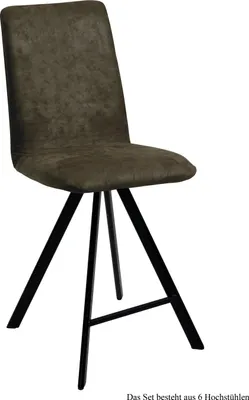 Produktbild von Thekenstuhl (6er-Set) Deedee 47x109x60 Schwarz/Khaki