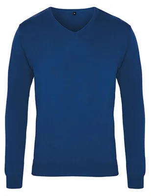 Produktbild von Premier Workwear PR694 | Herren V-Neck Knitted Sweater / ® Standard 100 - Farbe: Royal - Größe: 3XL