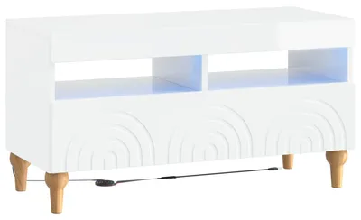 Obrázok produktu pre TV skrinka LED, vysoký lesk, biela, drevotrieska