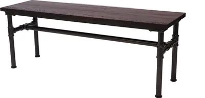 Produktbild von Sitzbank HWC-H10b, Esszimmerbank Bank Hocker, Ulme Holz Industriedesign, 120x35cm MVG-, schwarz-braun