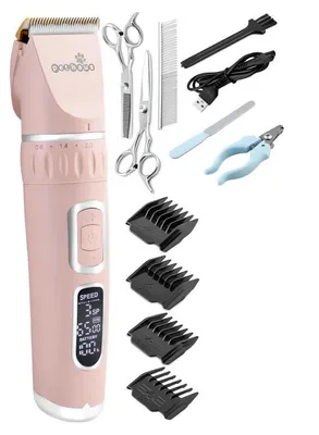 Produktbild von Pethaus Hundeschermaschine Grooming Set, geräuscharme Schermaschine, 4 Aufsätze, Pink