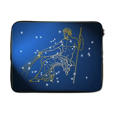 Produktbild von MuchoWow® Laptop Hülle 17 Zoll Laptoptasche Sternbild - Wassermann - Sterne - Zipper - Schutzabdeckung