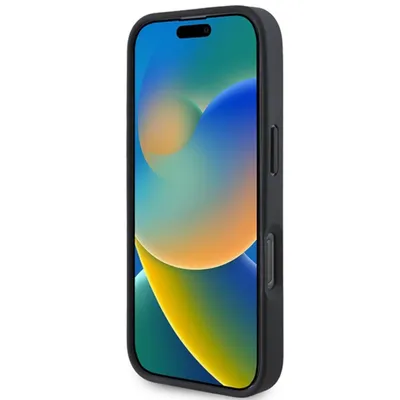 Image de Mercedes Mb Étui en cuir à points incurvés pour Iphone 16 Pro - Noir