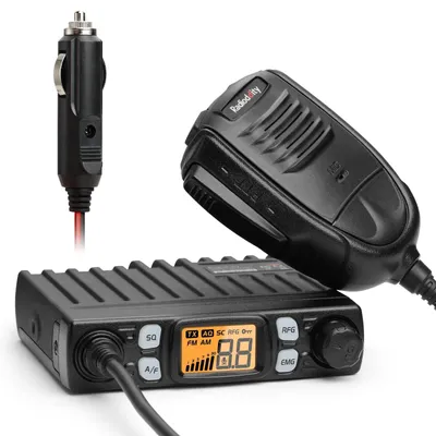 Productafbeelding van Mini-CB-radio 40-kanaals met AM/FM, 4 W zendvermogen, VOX en externe handmicrofoon