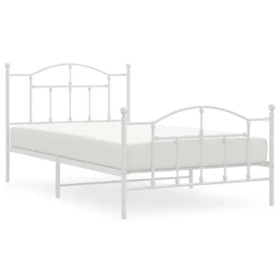 Immagine prodotto di vidaXL Struttura letto con testiera e pediera in metallo bianco 100x200 cm