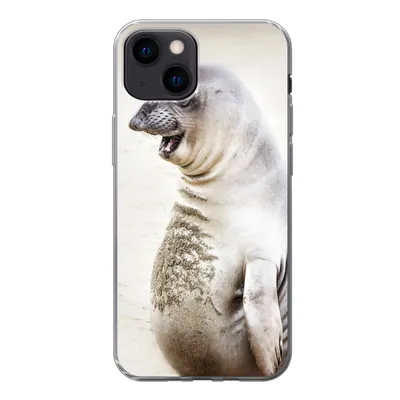 Produktbild von MuchoWow® Handyhülle Schutzhülle Hülle für iPhone 13 mini Seeelefant - Lustig - Lachen - Kinder - Jungen - Mädchen - Kinder Silikon Softcase Handy Hülle - Softcase