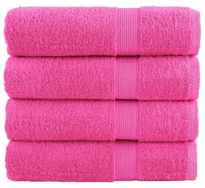 Image de vidaXL Serviettes de douche premium SOLUND 4 pcs. Rose 70x140 cm 600 g/m