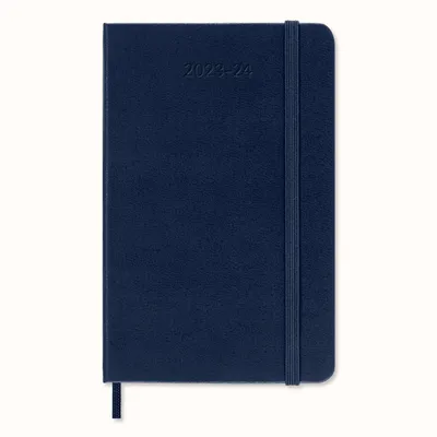 Produktbild von Moleskine 18 Monate Wochen Notizkalender 2023/2024, P/A6, 1 Wo = 1 Seite, Rechts Linierte Seite, Hard Cover, Saphir