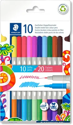 Produktbild von STAEDTLER 3280 Duopoint-Stifte – Set mit 10 Stiften – 20 Farben