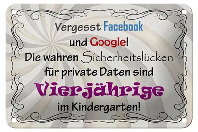 Produktbild von Blechschild Spruch 18x12cm vergesst facebook und google