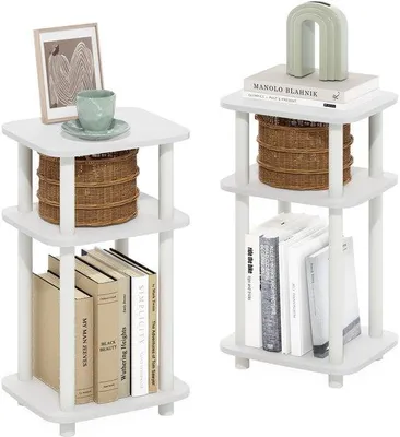 Produktbild von Set aus zwei modernen und minimalistischen Beistelltischen mit abgerundeten Rändern