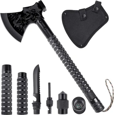 Produktbild von Japaknives Survival Axt 10-in-1 Multitool Camping Beil Set